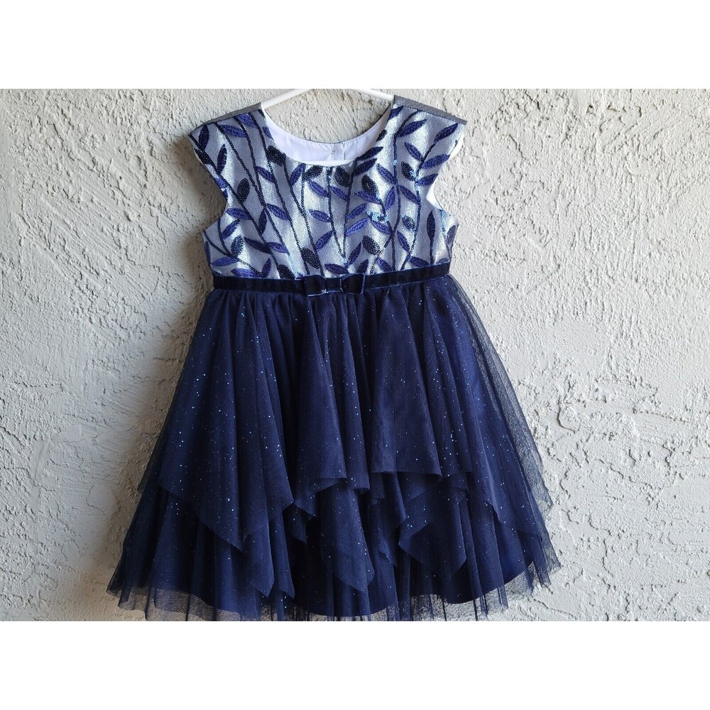 Biscotti Navy Girls Party Dress Chiffon Size 3T Starry Night Collection